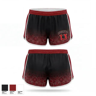 Womens Shorts, Piledriver University, Wrestling, Teamtime, Team time, sublimation, custom sports apparel, team uniforms, spirit wear, spiritwear, sports uniforms, custom shirts, team store, custom team store, fundraiser sports, apparel fundraiser