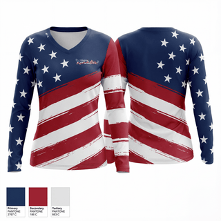 Womens Long Sleeve Vneck Shirt, Western Kentucky Revolution, Softball, Teamtime, Team time, sublimation, custom sports apparel, team uniforms, spirit wear, spiritwear, sports uniforms, custom shirts, team store, custom team store, fundraiser sports, apparel fundraiser