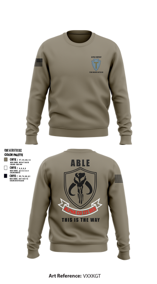 Crew Neck Sweatshirt, A Co 172 BEB, National Guard, Teamtime, Team time, sublimation, custom sports apparel, team uniforms, spirit wear, spiritwear, sports uniforms, custom shirts, team store, custom team store, fundraiser sports, apparel fundraiser