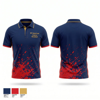 NY American Legion Baseball Short Sleeve Performance Polo - 1