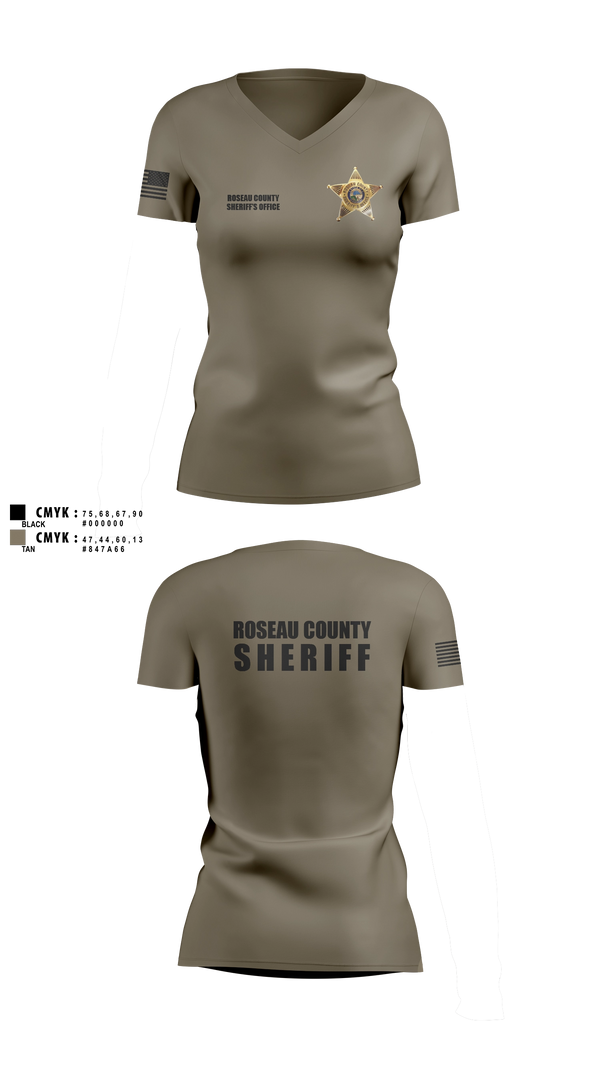 Womens Short Sleeve Vneck Shirt, Roseau County Sheriff’s Office, Police, Teamtime, Team time, sublimation, custom sports apparel, team uniforms, spirit wear, spiritwear, sports uniforms, custom shirts, team store, custom team store, fundraiser sports, apparel fundraiser