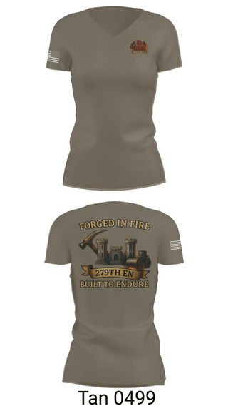 Womens Short Sleeve Vneck Shirt, 279TH Engineer Detachment, Army, Teamtime, Team time, sublimation, custom sports apparel, team uniforms, spirit wear, spiritwear, sports uniforms, custom shirts, team store, custom team store, fundraiser sports, apparel fundraiser