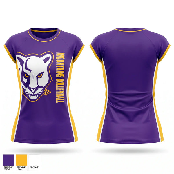Short Sleeve Womens Volleyball Jersey, Lake County Panthers, Women's Volleyball, Teamtime, Team time, sublimation, custom sports apparel, team uniforms, spirit wear, spiritwear, sports uniforms, custom shirts, team store, custom team store, fundraiser sports, apparel fundraiser