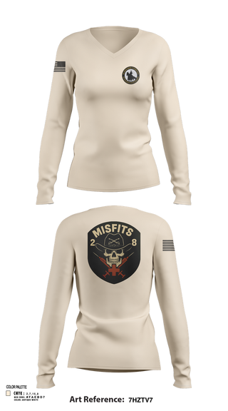 Womens Long Sleeve Vneck Shirt, 2-8 Cav, HHC, Medic Platoon, , Teamtime, Team time, sublimation, custom sports apparel, team uniforms, spirit wear, spiritwear, sports uniforms, custom shirts, team store, custom team store, fundraiser sports, apparel fundraiser