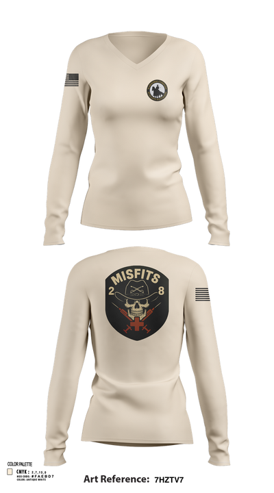2-8 Cav, HHC, Medic Platoon 50281984 Women's Long Sleeve V-neck Shirt - 103