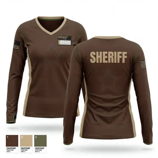 Womens Long Sleeve Vneck Shirt, Washington County Sheriff’s Office, Police, Teamtime, Team time, sublimation, custom sports apparel, team uniforms, spirit wear, spiritwear, sports uniforms, custom shirts, team store, custom team store, fundraiser sports, apparel fundraiser