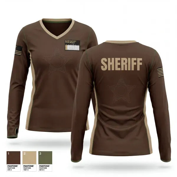 Womens Long Sleeve Vneck Shirt, Washington County Sheriff’s Office, Police, Teamtime, Team time, sublimation, custom sports apparel, team uniforms, spirit wear, spiritwear, sports uniforms, custom shirts, team store, custom team store, fundraiser sports, apparel fundraiser