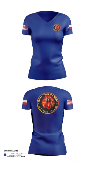 Womens Short Sleeve Vneck Shirt, San Fernando Boxing Club, Spirit Store, Teamtime, Team time, sublimation, custom sports apparel, team uniforms, spirit wear, spiritwear, sports uniforms, custom shirts, team store, custom team store, fundraiser sports, apparel fundraiser