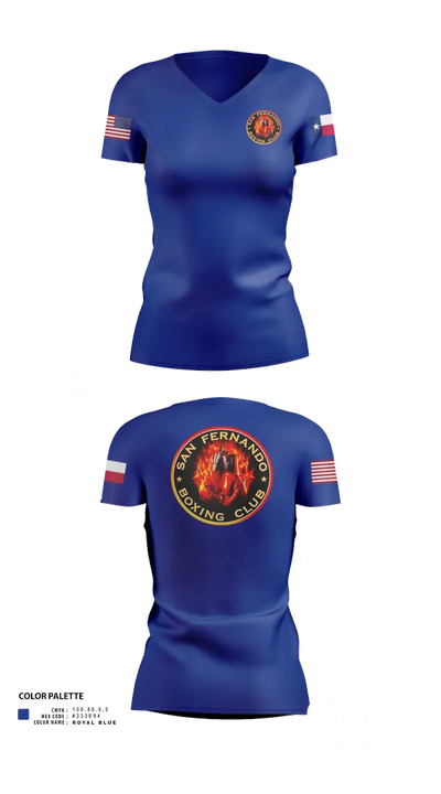 San Fernando Boxing Club 92427997 Women's Short Sleeve V-neck Shirt - 52 (1)