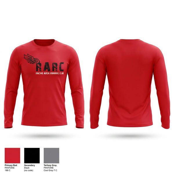 Long Sleeve Performance Shirt, Racine Area Running Club, Spirit Store, Teamtime, Team time, sublimation, custom sports apparel, team uniforms, spirit wear, spiritwear, sports uniforms, custom shirts, team store, custom team store, fundraiser sports, apparel fundraiser