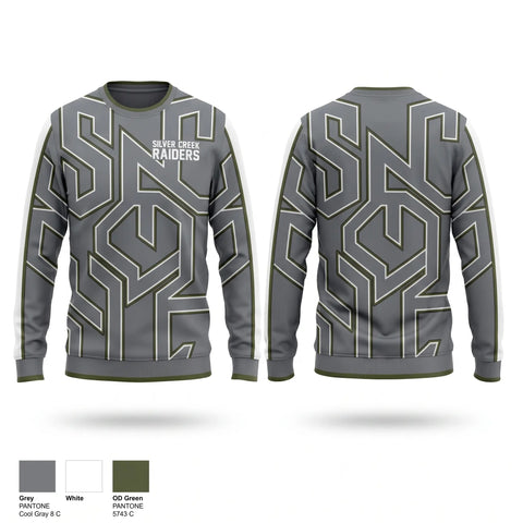 Crew Neck Sweatshirt, Silver Creek Raiders, Tennis, Teamtime, Team time, sublimation, custom sports apparel, team uniforms, spirit wear, spiritwear, sports uniforms, custom shirts, team store, custom team store, fundraiser sports, apparel fundraiser