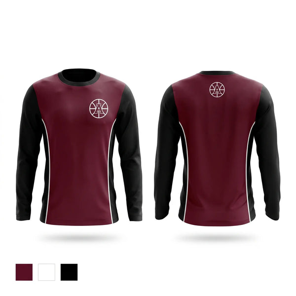 Long Sleeve Performance Shirt, Auburn Maroons, Men's Basketball, Teamtime, Team time, sublimation, custom sports apparel, team uniforms, spirit wear, spiritwear, sports uniforms, custom shirts, team store, custom team store, fundraiser sports, apparel fundraiser