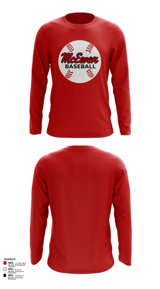 Long Sleeve Performance Shirt, McEwen Baseball, Baseball, Teamtime, Team time, sublimation, custom sports apparel, team uniforms, spirit wear, spiritwear, sports uniforms, custom shirts, team store, custom team store, fundraiser sports, apparel fundraiser