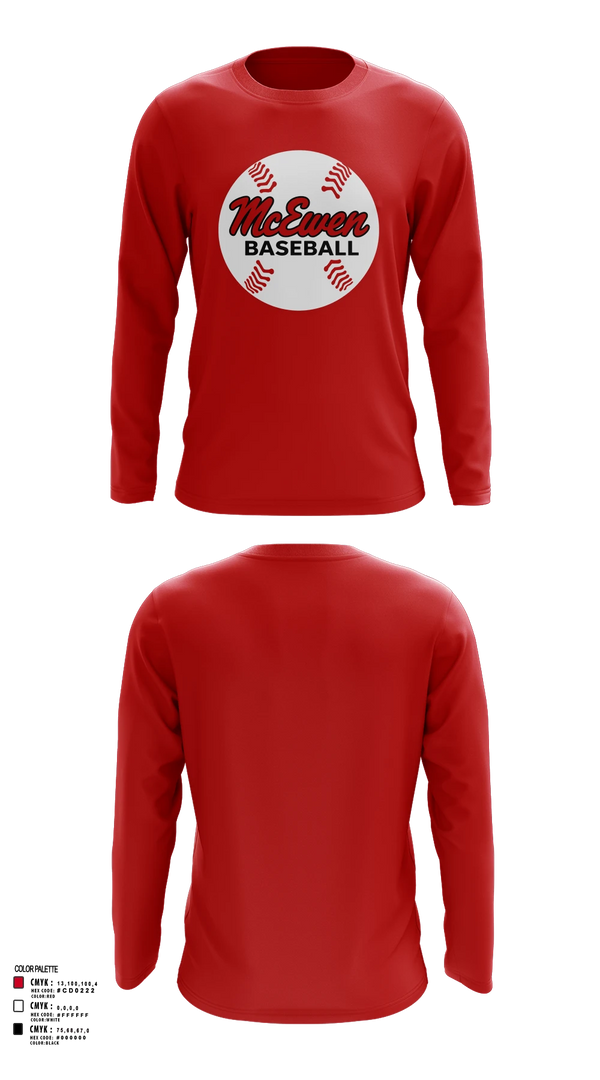 Long Sleeve Performance Shirt, McEwen Baseball, Baseball, Teamtime, Team time, sublimation, custom sports apparel, team uniforms, spirit wear, spiritwear, sports uniforms, custom shirts, team store, custom team store, fundraiser sports, apparel fundraiser