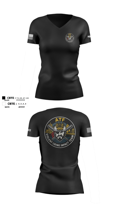 ATF 41951708 Women's Short Sleeve V-neck Shirt - 105