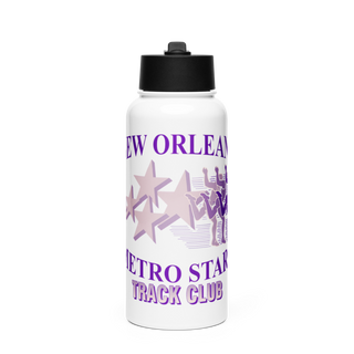 New Orleans Metro Stars Track Club Stainless Steel Water Bottle with a Straw Lid