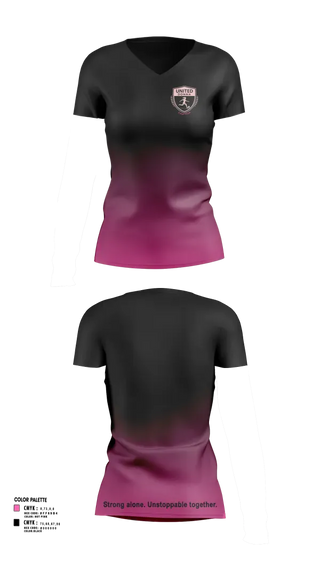 Womens Short Sleeve Vneck Shirt, United Donna, Women's Soccer, Teamtime, Team time, sublimation, custom sports apparel, team uniforms, spirit wear, spiritwear, sports uniforms, custom shirts, team store, custom team store, fundraiser sports, apparel fundraiser