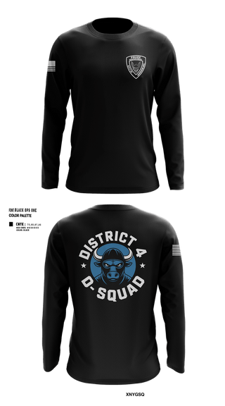 Long Sleeve Performance Shirt, District 4 D Squad, Police, Teamtime, Team time, sublimation, custom sports apparel, team uniforms, spirit wear, spiritwear, sports uniforms, custom shirts, team store, custom team store, fundraiser sports, apparel fundraiser
