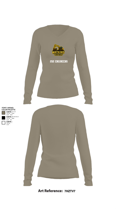 252 Engineers 83760691 Women's Long Sleeve V-neck Shirt - 59