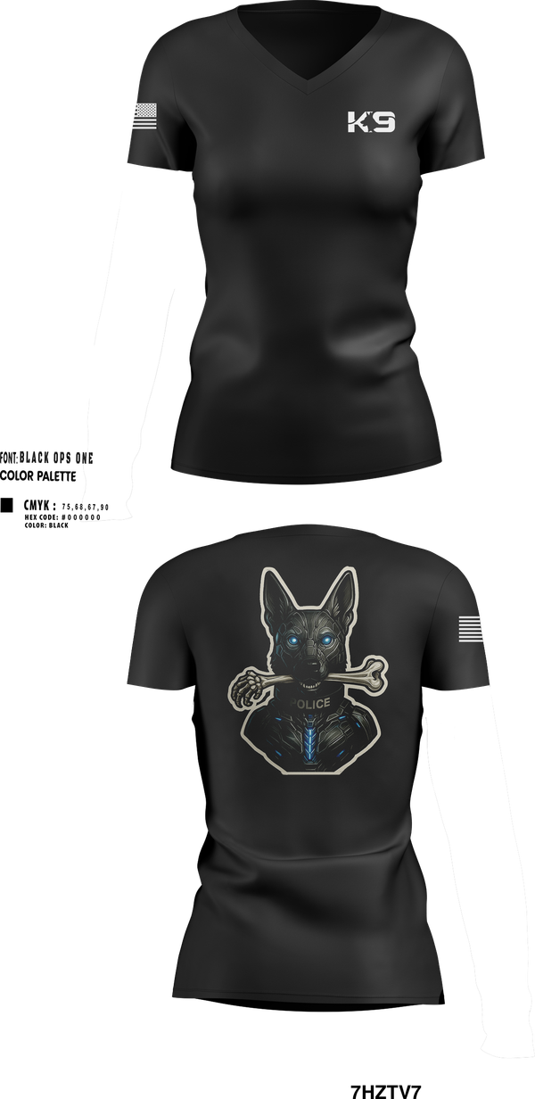 Womens Short Sleeve Vneck Shirt, Willoughby K9, Police, Teamtime, Team time, sublimation, custom sports apparel, team uniforms, spirit wear, spiritwear, sports uniforms, custom shirts, team store, custom team store, fundraiser sports, apparel fundraiser