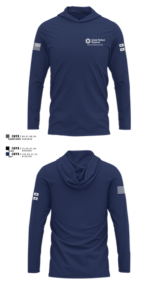Long Sleeve hooded sunshirt, GMR Georgia Honor Guard, EMS/EMT, Teamtime, Team time, sublimation, custom sports apparel, team uniforms, spirit wear, spiritwear, sports uniforms, custom shirts, team store, custom team store, fundraiser sports, apparel fundraiser
