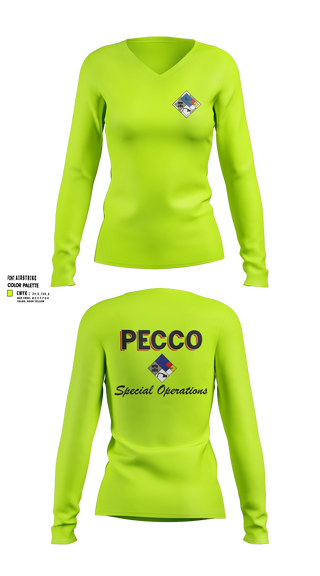 Womens Long Sleeve Vneck Shirt, PECCO, , Teamtime, Team time, sublimation, custom sports apparel, team uniforms, spirit wear, spiritwear, sports uniforms, custom shirts, team store, custom team store, fundraiser sports, apparel fundraiser
