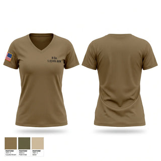 Womens Short Sleeve Vneck Shirt, B Co 1-224th AVN, National Guard, Teamtime, Team time, sublimation, custom sports apparel, team uniforms, spirit wear, spiritwear, sports uniforms, custom shirts, team store, custom team store, fundraiser sports, apparel fundraiser