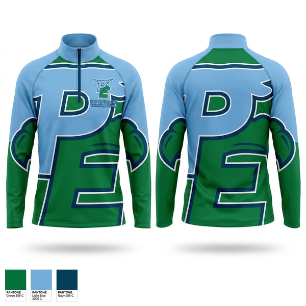 Quarter Zip Jacket, Peabody Veterans Memorial High School Swimming, Swimming, Teamtime, Team time, sublimation, custom sports apparel, team uniforms, spirit wear, spiritwear, sports uniforms, custom shirts, team store, custom team store, fundraiser sports, apparel fundraiser