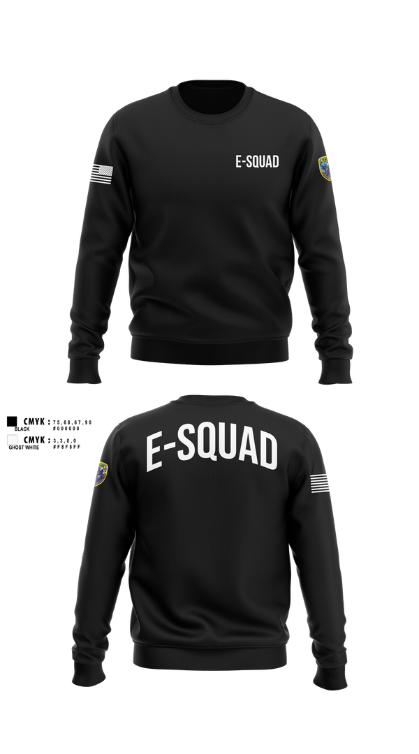 Crew Neck Sweatshirt, E-Squad, Police, Teamtime, Team time, sublimation, custom sports apparel, team uniforms, spirit wear, spiritwear, sports uniforms, custom shirts, team store, custom team store, fundraiser sports, apparel fundraiser