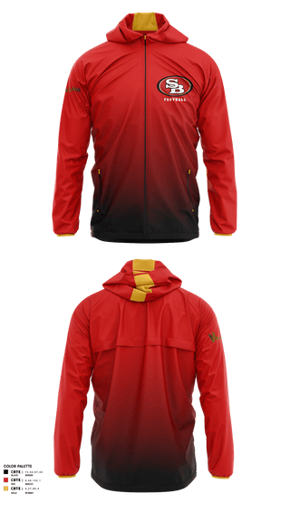Windbreaker, Southbay 49ers 9(Villains), Football, Teamtime, Team time, sublimation, custom sports apparel, team uniforms, spirit wear, spiritwear, sports uniforms, custom shirts, team store, custom team store, fundraiser sports, apparel fundraiser