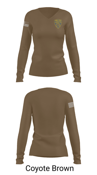 Hammonton Police 88438109 Women's Long Sleeve V-neck Shirt - 16