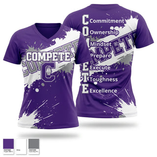 Womens Short Sleeve Vneck Shirt, Collinsville Middle School Basketball, Women's Basketball, Teamtime, Team time, sublimation, custom sports apparel, team uniforms, spirit wear, spiritwear, sports uniforms, custom shirts, team store, custom team store, fundraiser sports, apparel fundraiser