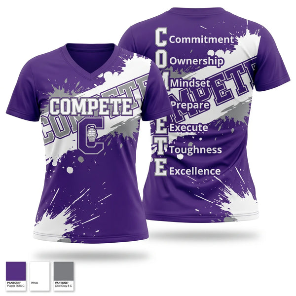 Womens Short Sleeve Vneck Shirt, Collinsville Middle School Basketball, Women's Basketball, Teamtime, Team time, sublimation, custom sports apparel, team uniforms, spirit wear, spiritwear, sports uniforms, custom shirts, team store, custom team store, fundraiser sports, apparel fundraiser