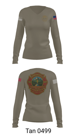 Womens Long Sleeve Vneck Shirt, Simmonsville VFD, , Teamtime, Team time, sublimation, custom sports apparel, team uniforms, spirit wear, spiritwear, sports uniforms, custom shirts, team store, custom team store, fundraiser sports, apparel fundraiser