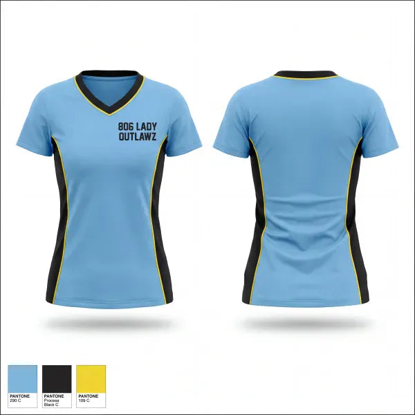 Womens Short Sleeve Vneck Shirt, 806 Lady Outlawz, Softball, Teamtime, Team time, sublimation, custom sports apparel, team uniforms, spirit wear, spiritwear, sports uniforms, custom shirts, team store, custom team store, fundraiser sports, apparel fundraiser