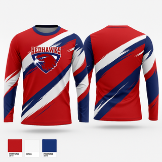 Long Sleeve Performance Shirt, Touchet Redhawks Basketball, Men's Basketball, Teamtime, Team time, sublimation, custom sports apparel, team uniforms, spirit wear, spiritwear, sports uniforms, custom shirts, team store, custom team store, fundraiser sports, apparel fundraiser