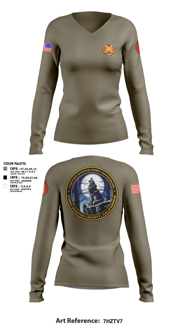 Womens Long Sleeve Vneck Shirt, FHL Garrison 2, , Teamtime, Team time, sublimation, custom sports apparel, team uniforms, spirit wear, spiritwear, sports uniforms, custom shirts, team store, custom team store, fundraiser sports, apparel fundraiser