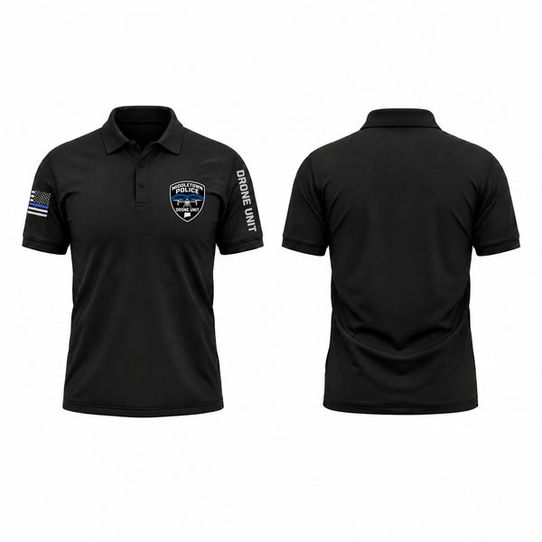 Short Sleeve Performance Polo, Middletown Police Department Drone Unit, Police, Teamtime, Team time, sublimation, custom sports apparel, team uniforms, spirit wear, spiritwear, sports uniforms, custom shirts, team store, custom team store, fundraiser sports, apparel fundraiser
