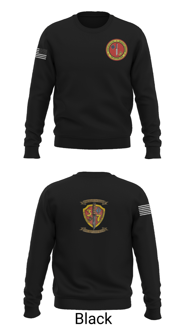 Crew Neck Sweatshirt, 3rd Battalion 7th Marines, Marines, Teamtime, Team time, sublimation, custom sports apparel, team uniforms, spirit wear, spiritwear, sports uniforms, custom shirts, team store, custom team store, fundraiser sports, apparel fundraiser