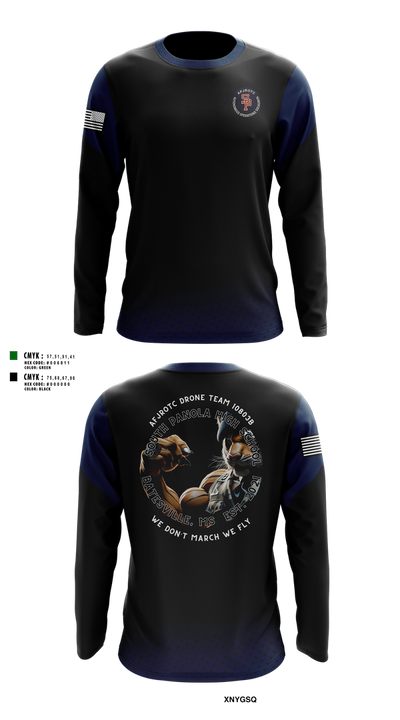 AFJROTC MS-081 DRONE TEAM 88778530 Long Sleeve Performance Shirt 235