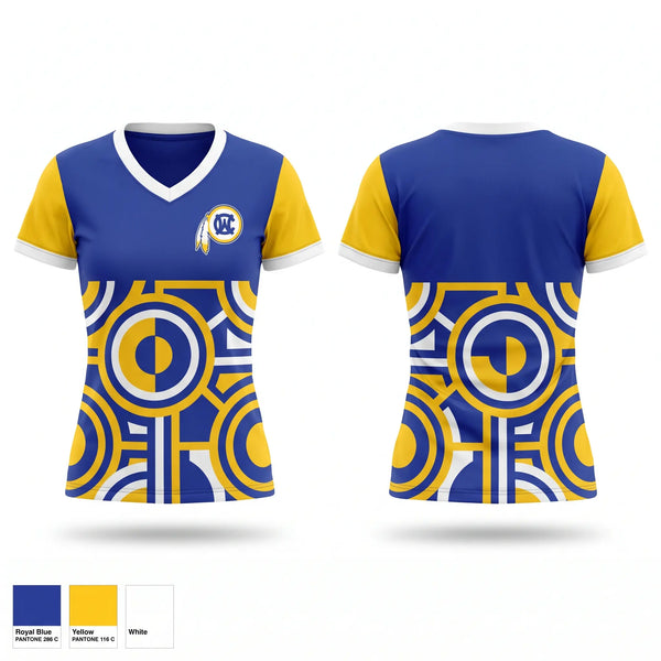Womens Short Sleeve Vneck Shirt, West Caldwell Lady Warriors, Women's Basketball, Teamtime, Team time, sublimation, custom sports apparel, team uniforms, spirit wear, spiritwear, sports uniforms, custom shirts, team store, custom team store, fundraiser sports, apparel fundraiser