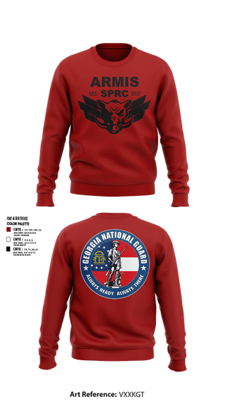 Crew Neck Sweatshirt, Armis GANG, National Guard, Teamtime, Team time, sublimation, custom sports apparel, team uniforms, spirit wear, spiritwear, sports uniforms, custom shirts, team store, custom team store, fundraiser sports, apparel fundraiser