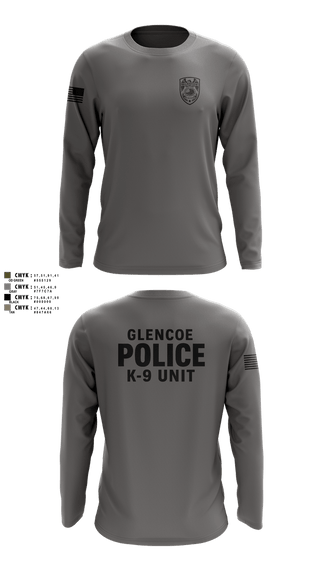Long Sleeve Performance Shirt, GLENCOE POLICE DEPARTMENT K9, Police, Teamtime, Team time, sublimation, custom sports apparel, team uniforms, spirit wear, spiritwear, sports uniforms, custom shirts, team store, custom team store, fundraiser sports, apparel fundraiser