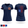 Farmersville fire/ EMS Women's Short Sleeve V-neck Shirt - 1