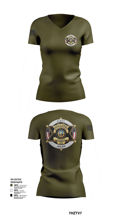 Alex E. Jones for Jailer 2026 65604451 Women's Short Sleeve V-neck Shirt - 101