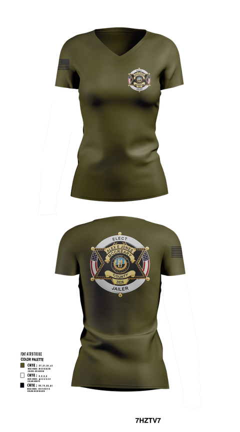 Womens Short Sleeve Vneck Shirt, Alex E. Jones for Jailer 2026, , Teamtime, Team time, sublimation, custom sports apparel, team uniforms, spirit wear, spiritwear, sports uniforms, custom shirts, team store, custom team store, fundraiser sports, apparel fundraiser