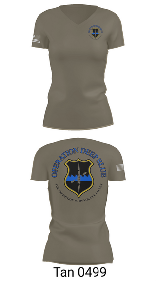 Womens Short Sleeve Vneck Shirt, Operation Deep Blue, , Teamtime, Team time, sublimation, custom sports apparel, team uniforms, spirit wear, spiritwear, sports uniforms, custom shirts, team store, custom team store, fundraiser sports, apparel fundraiser