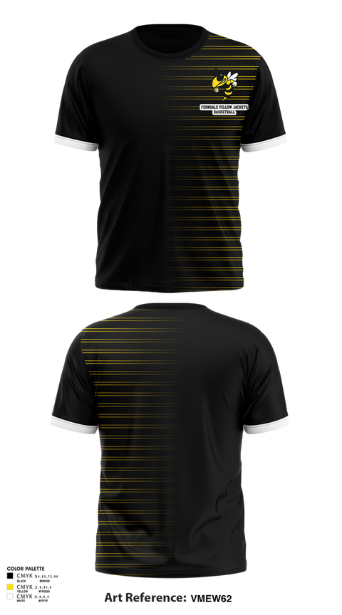 Short Sleeve Performance Shirt, Ferndale Yellow Jackets, Men's Basketball, Teamtime, Team time, sublimation, custom sports apparel, team uniforms, spirit wear, spiritwear, sports uniforms, custom shirts, team store, custom team store, fundraiser sports, apparel fundraiser