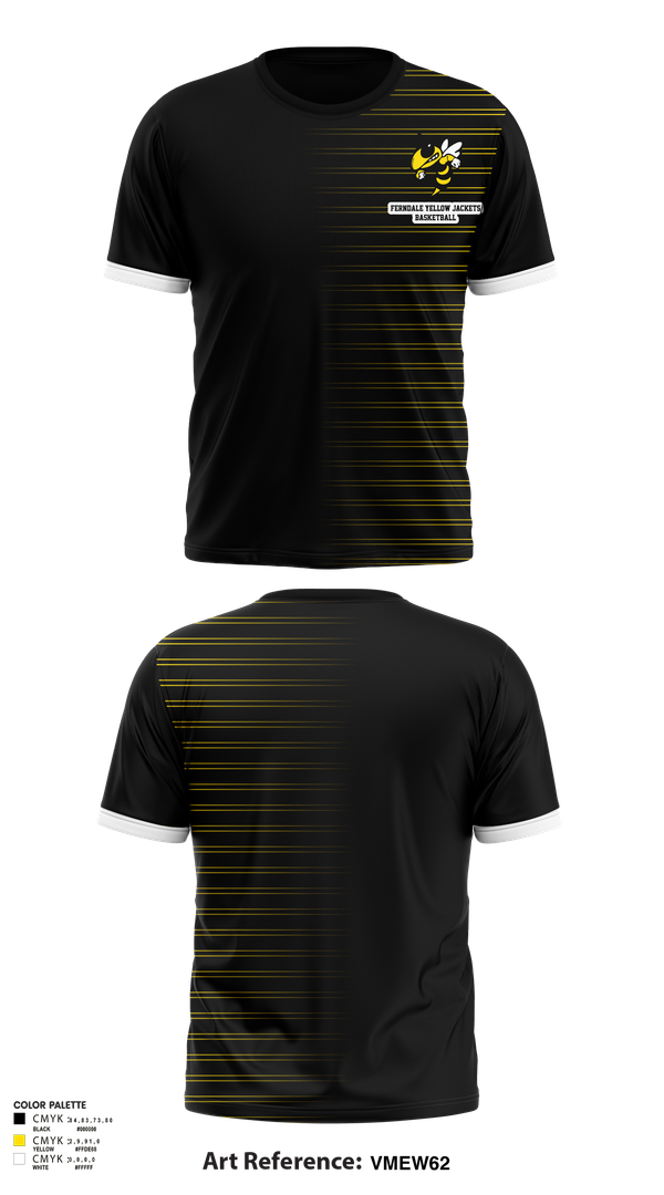 Short Sleeve Performance Shirt, Ferndale Yellow Jackets, Men's Basketball, Teamtime, Team time, sublimation, custom sports apparel, team uniforms, spirit wear, spiritwear, sports uniforms, custom shirts, team store, custom team store, fundraiser sports, apparel fundraiser