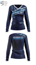 Orlando City Boat Club 28129531 Women's Long Sleeve V-neck Shirt - 100